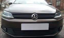 1 469 р. Сетка на бампер Russtal (черная)  Volkswagen Jetta  A6 (2011-2015) седан дорестайлинг  с доставкой в г. Санкт‑Петербург. Увеличить фотографию 2