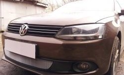 1 539 р. Сетка на бампер Russtal (хром)  Volkswagen Jetta  A6 (2011-2015) седан дорестайлинг  с доставкой в г. Санкт‑Петербург. Увеличить фотографию 3