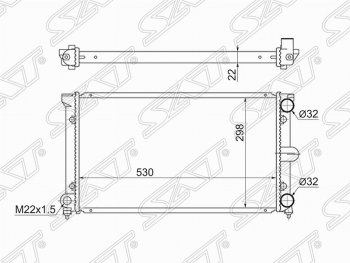 2 699 р. Радиатор двигателя (трубчатый, МКПП/АКПП, 1.6/1.8) SAT Volkswagen Passat B3 седан (1988-1993)  с доставкой в г. Санкт‑Петербург. Увеличить фотографию 1