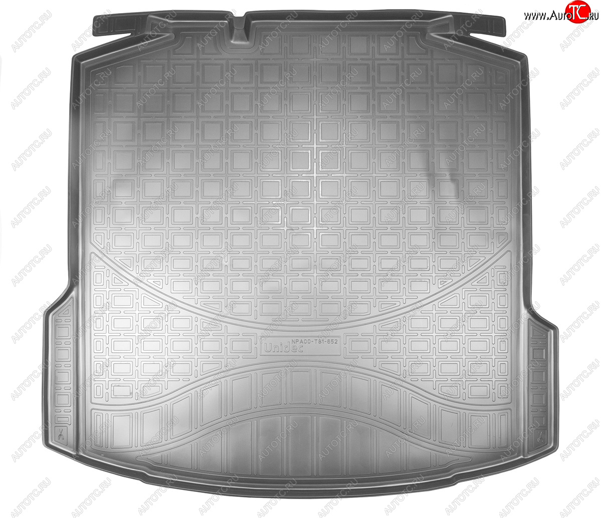 1 499 р. Коврик багажника Norplast Unidec (без ушей)  Volkswagen Polo  Mk6 (2020-2022) лифтбек (черный)  с доставкой в г. Санкт‑Петербург