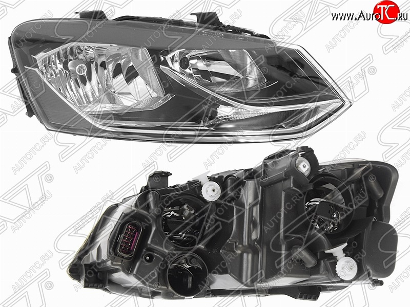 6 199 р. Правая фара SAT  Volkswagen Polo  5 (2015-2020) седан рестайлинг  с доставкой в г. Санкт‑Петербург