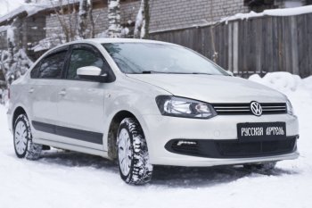 1 979 р. Защитная сетка решетки переднего бампера RA  Volkswagen Polo  5 (2009-2015) седан дорестайлинг  с доставкой в г. Санкт‑Петербург. Увеличить фотографию 2