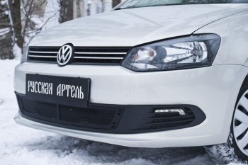 1 979 р. Защитная сетка решетки переднего бампера RA Volkswagen Polo 5 седан дорестайлинг (2009-2015)  с доставкой в г. Санкт‑Петербург. Увеличить фотографию 3