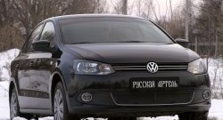 1 799 р. Защитная сетка решетки переднего бампера РА (Highline)  Volkswagen Polo  5 (2009-2015)  с доставкой в г. Санкт‑Петербург. Увеличить фотографию 3