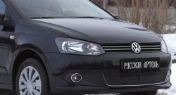 1 799 р. Защитная сетка решетки переднего бампера РА (Highline)  Volkswagen Polo  5 (2009-2015)  с доставкой в г. Санкт‑Петербург. Увеличить фотографию 1