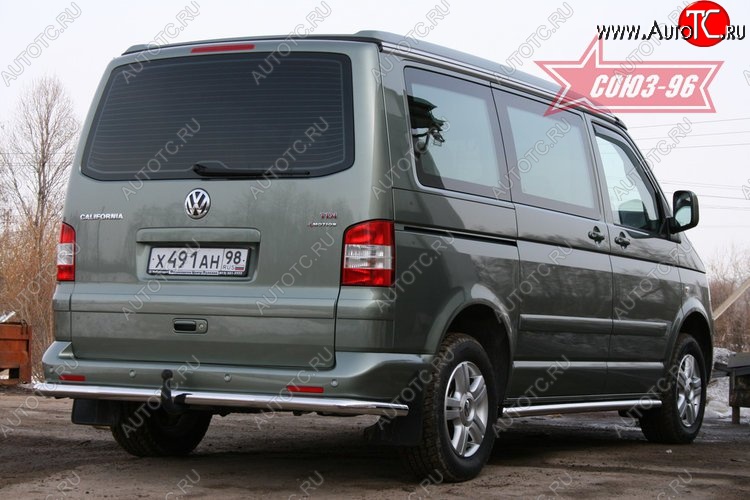 10 844 р. Защита заднего бампера Souz-96 (d60) Volkswagen Transporter T5 дорестайлинг (2003-2009)  с доставкой в г. Санкт‑Петербург