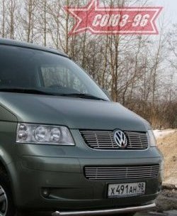 11 249 р. Защита переднего бампера одинарная Souz-96 (d60). Volkswagen Transporter T5 дорестайлинг (2003-2009)  с доставкой в г. Санкт‑Петербург. Увеличить фотографию 2