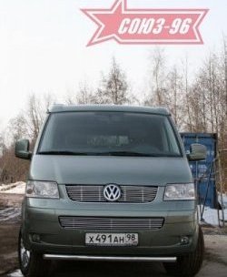 11 249 р. Защита переднего бампера одинарная Souz-96 (d60). Volkswagen Transporter T5 дорестайлинг (2003-2009)  с доставкой в г. Санкт‑Петербург. Увеличить фотографию 3