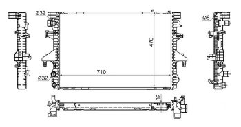 Радиатор двигателя SAT Volkswagen Transporter T5 дорестайлинг (2003-2009)