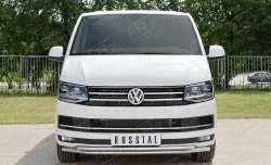 15 649 р. Защита переднего бампера (2 трубыØ42 мм, нержавейка) Russtal Volkswagen Caravelle T6 дорестайлинг (2015-2019)  с доставкой в г. Санкт‑Петербург. Увеличить фотографию 2