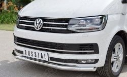 11 999 р. Защита переднего бампера (Ø63 мм, нержавейка) Russtal Volkswagen Caravelle T6 дорестайлинг (2015-2019)  с доставкой в г. Санкт‑Петербург. Увеличить фотографию 2