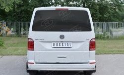 11 449 р. Защита заднего бампера (Ø42 мм, нержавейка, длинная версия) Russtal Volkswagen Transporter T6 дорестайлинг (2015-2019)  с доставкой в г. Санкт‑Петербург. Увеличить фотографию 2