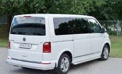 Защита заднего бампера (Ø42 мм, нержавейка, длинная версия) Russtal Volkswagen Transporter T6 дорестайлинг (2015-2019)