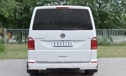 11 449 р. Защита заднего бампера (Ø42 мм, нержавейка, уголки) Russtal Volkswagen Transporter T6 дорестайлинг (2015-2019)  с доставкой в г. Санкт‑Петербург. Увеличить фотографию 2