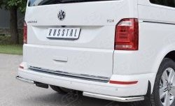 11 449 р. Защита заднего бампера (Ø42 мм, нержавейка, уголки) Russtal Volkswagen Transporter T6 дорестайлинг (2015-2019)  с доставкой в г. Санкт‑Петербург. Увеличить фотографию 3