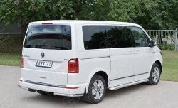 11 449 р. Защита заднего бампера (Ø42 мм, нержавейка, уголки) Russtal Volkswagen Transporter T6 дорестайлинг (2015-2019)  с доставкой в г. Санкт‑Петербург. Увеличить фотографию 1