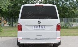 11 999 р. Защита заднего бампера (Ø63 мм, нержавейка, длинная база) Russtal Volkswagen Transporter T6 дорестайлинг (2015-2019)  с доставкой в г. Санкт‑Петербург. Увеличить фотографию 2