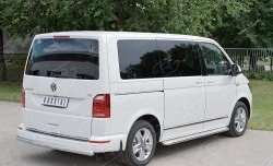 Защита заднего бампера (Ø63 мм, нержавейка, длинная база) Russtal Volkswagen Caravelle T6 дорестайлинг (2015-2019)