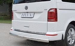 16 699 р. Защита заднего бампера (Ø75x42 мм, нержавейка, длинная база) Russtal Volkswagen Caravelle T6 дорестайлинг (2015-2019)  с доставкой в г. Санкт‑Петербург. Увеличить фотографию 1