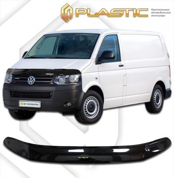 2 459 р. Дефлектор капота CA-Plastik (exclusive)  Volkswagen Multivan ( T6,  T6.1) (2016-2024) дорестайлинг, рестайлинг (Classic черный, Без надписи)  с доставкой в г. Санкт‑Петербург. Увеличить фотографию 1