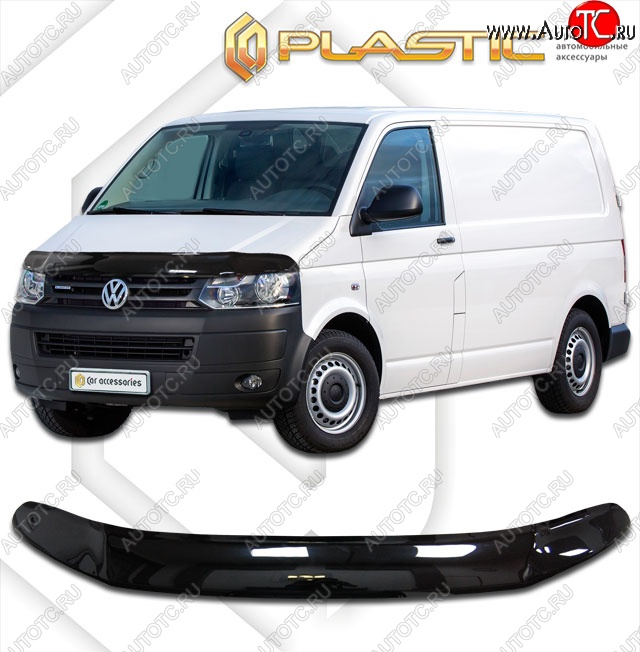 2 459 р. Дефлектор капота CA-Plastik (exclusive)  Volkswagen Multivan ( T6,  T6.1) (2016-2024) дорестайлинг, рестайлинг (Classic черный, Без надписи)  с доставкой в г. Санкт‑Петербург