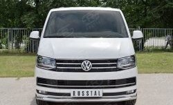 11 999 р. Защита переднего бампера (Ø63 мм, нержавейка, короткая база) Russtal Volkswagen Transporter T6 дорестайлинг (2015-2019)  с доставкой в г. Санкт‑Петербург. Увеличить фотографию 1