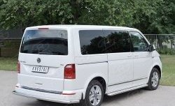 Защита заднего бампера (Ø63 мм длинная, нержавейка, короткая база) Russtal Volkswagen Transporter T6 дорестайлинг (2015-2019)