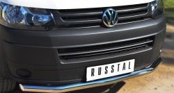 11 999 р. Одинарная защита переднего бампера диаметром 63 мм Russtal  Volkswagen Transporter  T5 (2009-2015) рестайлинг  с доставкой в г. Санкт‑Петербург. Увеличить фотографию 2