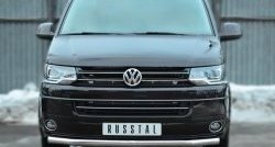 11 999 р. Одинарная защита переднего бампера диаметром 63 мм (Multivan-Caravelle) Russtal Volkswagen Transporter T5 рестайлинг (2009-2015)  с доставкой в г. Санкт‑Петербург. Увеличить фотографию 1