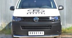 Одинарная защита переднего бампера диаметром 63 мм Russtal Volkswagen Transporter T5 рестайлинг (2009-2015)