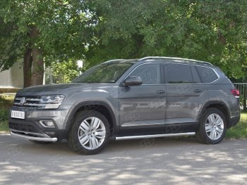 12 499 р. Защита переднего бампера (Ø63 мм, нержавейка) Russtal Volkswagen Teramont CA1 дорестайлинг (2016-2020)  с доставкой в г. Санкт‑Петербург. Увеличить фотографию 2