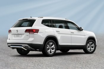 12 899 р. Защита заднего бампера Slitkoff (Ø 57 мм, скоба)  Volkswagen Teramont  CA1 (2016-2020) дорестайлинг (Нержавеющая сталь)  с доставкой в г. Санкт‑Петербург. Увеличить фотографию 1