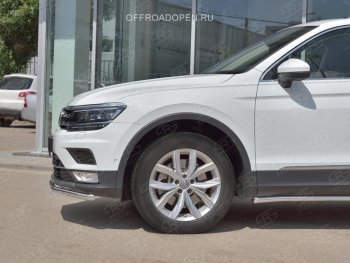 15 549 р. Защита переднего бампера (Ø42 мм, нержавейка, NOT OFF ROAD) SLITKOFF  Volkswagen Tiguan  Mk2 (2016-2020) дорестайлинг  с доставкой в г. Санкт‑Петербург. Увеличить фотографию 2