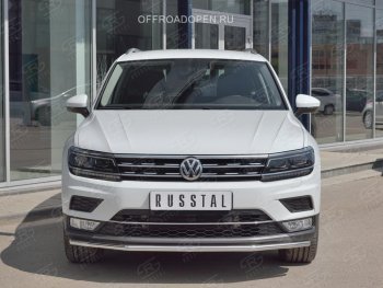 15 549 р. Защита переднего бампера (Ø42 мм, нержавейка, NOT OFF ROAD) SLITKOFF  Volkswagen Tiguan  Mk2 (2016-2020) дорестайлинг  с доставкой в г. Санкт‑Петербург. Увеличить фотографию 4