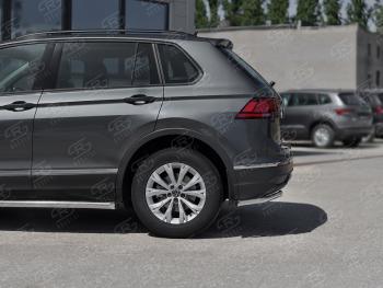 13 999 р. Защита заднего бампера (Ø42 мм уголки, нержавейка, NOT R-LINE) SLITKOFF  Volkswagen Tiguan  Mk2 (2020-2022) рестайлинг (полированная нержавейка)  с доставкой в г. Санкт‑Петербург. Увеличить фотографию 3