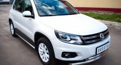 14 849 р. Защита порогов из круглой трубы диаметром 63 мм (Track & Field) Russtal  Volkswagen Tiguan  NF (2011-2017) рестайлинг (Защита порогов с со скосами на торцах (вариант 1))  с доставкой в г. Санкт‑Петербург. Увеличить фотографию 12