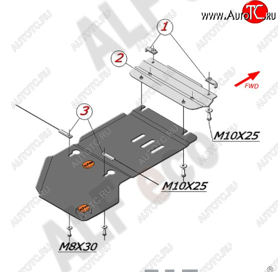 2 599 р. Защита КПП ALFECO (дв. 3.0/3.0D/3.6)  Volkswagen Tiguan  NF - Touareg  NF (Сталь 2 мм)  с доставкой в г. Санкт‑Петербург