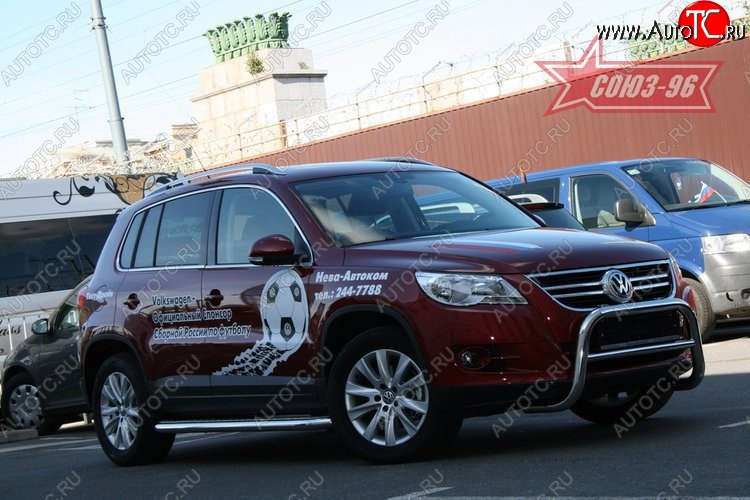 13 229 р. Защита переднего бампера Souz-96 (d60) Volkswagen Tiguan NF дорестайлинг (2006-2011)  с доставкой в г. Санкт‑Петербург