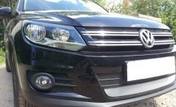 1 539 р. Сетка на бампер Sport&Style Russtal (хром) Volkswagen Tiguan NF рестайлинг (2011-2017)  с доставкой в г. Санкт‑Петербург. Увеличить фотографию 2