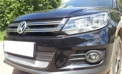 1 539 р. Сетка на бампер Sport&Style Russtal (хром) Volkswagen Tiguan NF рестайлинг (2011-2017)  с доставкой в г. Санкт‑Петербург. Увеличить фотографию 3