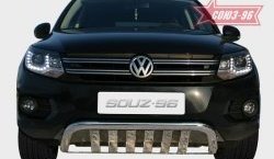 25 109 р. Защита переднего бампера одинарная Souz-96 (d60) Volkswagen Tiguan NF рестайлинг (2011-2017)  с доставкой в г. Санкт‑Петербург. Увеличить фотографию 1