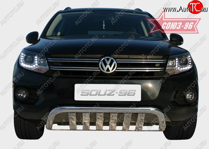 25 109 р. Защита переднего бампера одинарная Souz-96 (d60) Volkswagen Tiguan NF рестайлинг (2011-2017)  с доставкой в г. Санкт‑Петербург