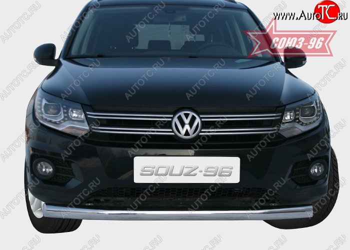 16 064 р. Защита переднего бампера одинарная Souz-96 (d76) Volkswagen Tiguan NF рестайлинг (2011-2017)  с доставкой в г. Санкт‑Петербург