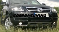 8 349 р. Накладка на передний бампер King Kong v2 Volkswagen Touareg GP дорестайлинг (2002-2007) (Неокрашенная)  с доставкой в г. Санкт‑Петербург. Увеличить фотографию 3