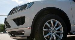 27 999 р. Защита переднего бампера (2 трубыØ75х42 мм, нержавейка) Russtal Volkswagen Touareg NF рестайлинг (2014-2018)  с доставкой в г. Санкт‑Петербург. Увеличить фотографию 3