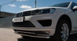 13 549 р. Одинарная защита переднего бампера диаметром 63 мм Russtal Volkswagen Touareg NF рестайлинг (2014-2018)  с доставкой в г. Санкт‑Петербург. Увеличить фотографию 2