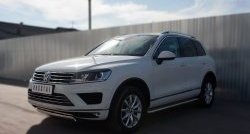 15 649 р. Защита переднего бампера (Ø75х42 мм, нержавейка) Russtal Volkswagen Touareg NF рестайлинг (2014-2018)  с доставкой в г. Санкт‑Петербург. Увеличить фотографию 4