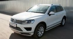 22 749 р. Широкая защита порогов Russtal Volkswagen Touareg NF рестайлинг (2014-2018) (Поверхность листа (вариант 1))  с доставкой в г. Санкт‑Петербург. Увеличить фотографию 8