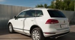 15 649 р. Защита заднего бампера (Ø75x42 мм, нержавейка) Russtal Volkswagen Touareg NF рестайлинг (2014-2018)  с доставкой в г. Санкт‑Петербург. Увеличить фотографию 4