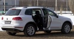 2 299 р. Накладки на порожки автомобиля RA  Volkswagen Touareg  NF (2014-2018) рестайлинг (Комплект (4 шт.))  с доставкой в г. Санкт‑Петербург. Увеличить фотографию 2